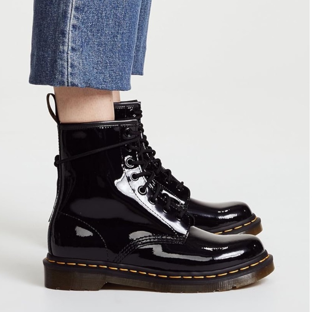 Dr. Martens 1460 Black Patent Leather Lace-Up Boots Women’s Sz 6 US/37 EU/4 UK